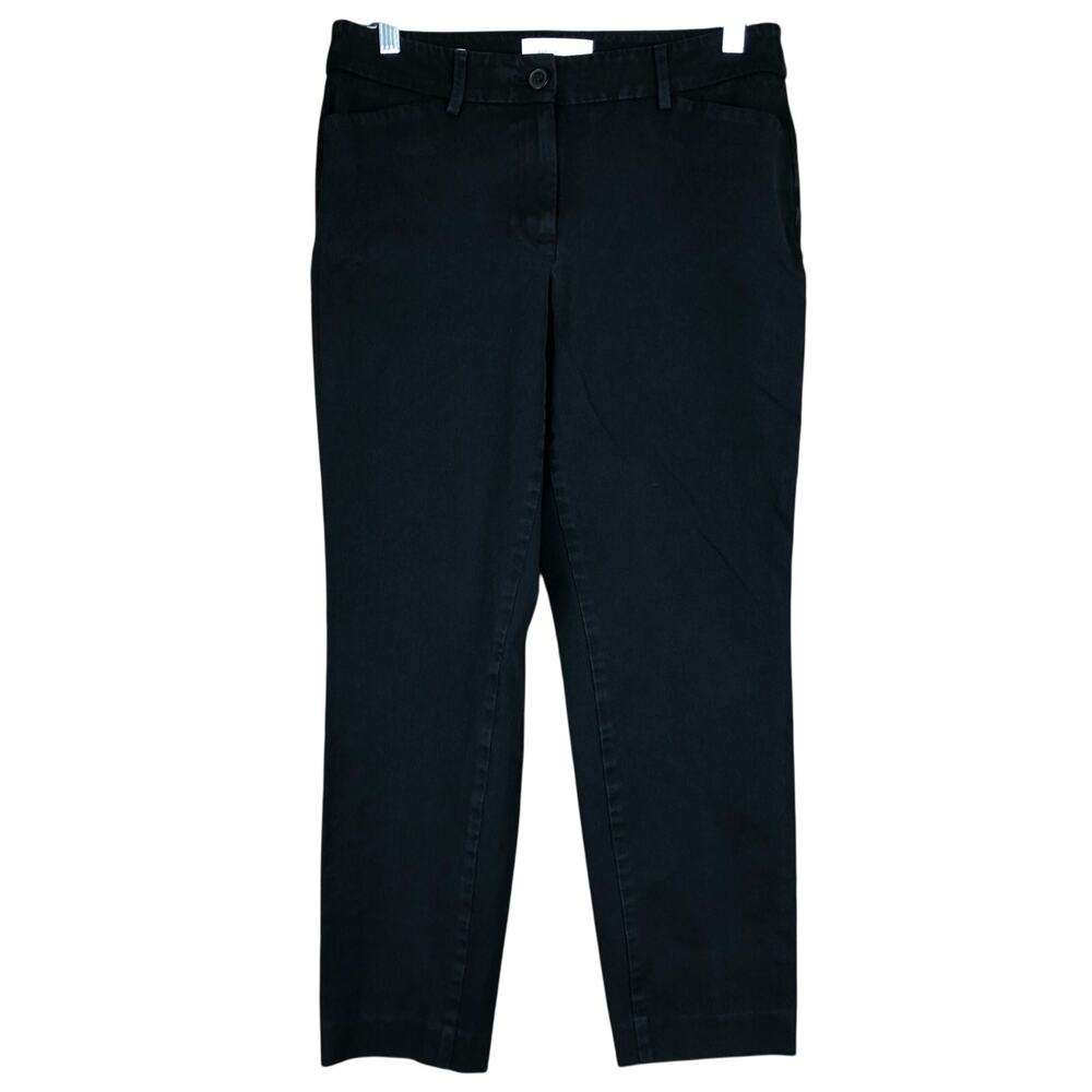 Talbots Womens Pants Black Mid Rise Curvy Cropped Ankle Cotton Rayon Stretch 6